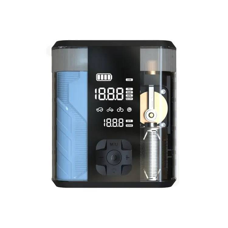 Powerology PPO47 8800mAh jump starter and air compressor transparent front view Kuwait