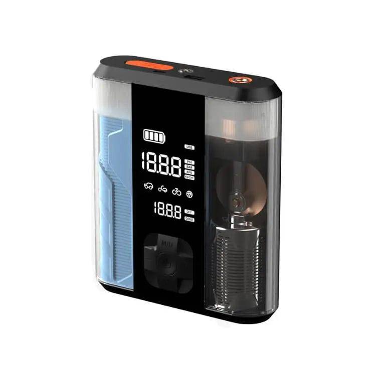 Powerology PPO47 jump starter air compressor inflating tyre