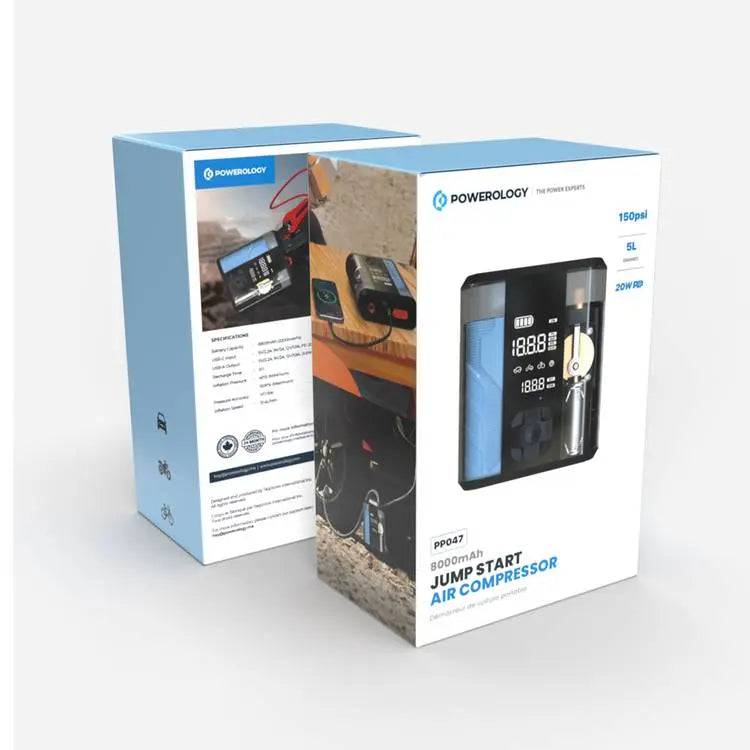 Powerology PPO47 jump starter air compressor packaging Kuwait