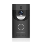 Powerology smart video doorbell with night vision and motion sensor black front view Kuwait