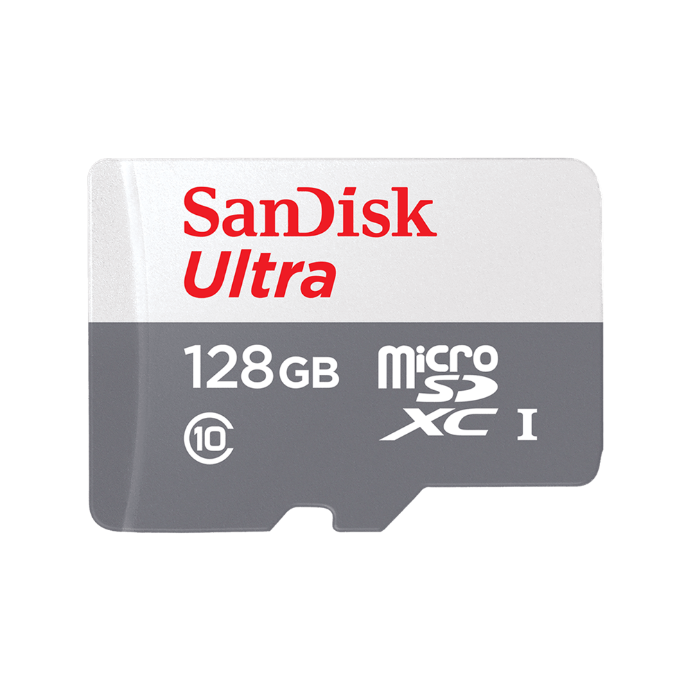 SanDisk Ultra microSDXC 128GB memory card with SD adapter, up to 100MB/s