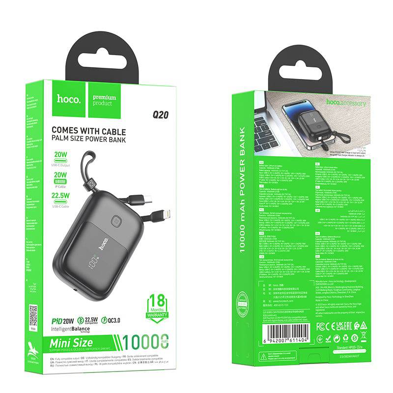 Hoco Q20 22.5W PD20W power bank packaging