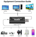 USB 2.0 HDMI capture card plug and play OBS streaming