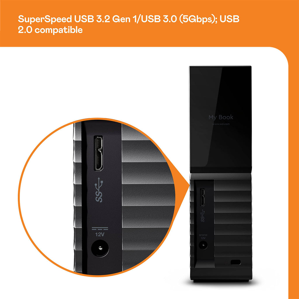 WD 8TB My Book side view