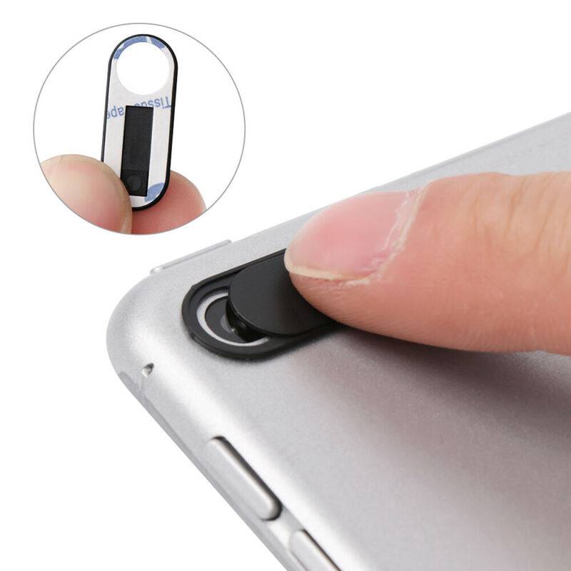 Webcam privacy cover slide adhesive backing