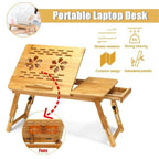 Wooden laptop table elevated ergonomic angle